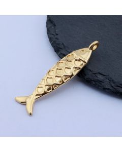 304 Stainless Steel Privezak Riba 26x6 mm/1 kom Gold IP...26SS04-C-G