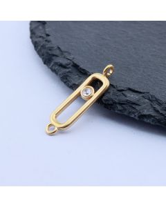 304 Stainless Steel Konektor 23x6 mm/1 kom Gold IP...26SS05-G-G
