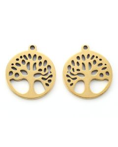 304 Stainless Steel Privezak 15.5x14 mm Gold/5kom...N092-09G