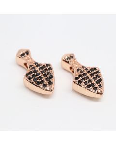Perla 17x10 mm pozlata Rose Gold + CZ cirkoni (  331084 )