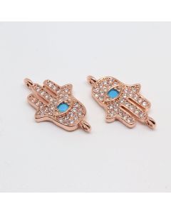 Konektor 18x11 mm pozlata Rose Gold + CZ cirkoni ( 331087 )
