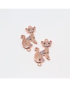 Konektor 22x12 mm pozlata Rose Gold + CZ cirkoni ( 331088 )