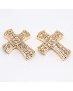 Perla 23x20 mm pozlata Yellow Gold + CZ cirkoni (  332021 )
