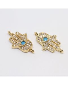 Konektor 19x10 mm pozlata Yellow Gold + CZ cirkoni (  332026 )