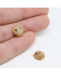 Perla 12x11 mm,  prevlaka pozlata Yellow Gold + CZ cirkoni (  332061 )