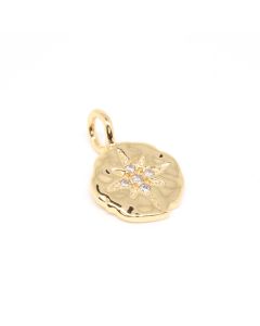 Privezak  15.5x10.5x1.5mm  prevlaka pozlata Yellow Gold + CZ Cirkoni(  332066 )