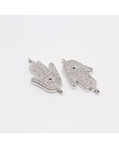 Konektor 22x12 mm,  prevlaka Rodijum + CZ cirkoni (  333015 )