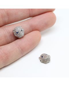 Perla 12x11 mm,  prevlaka Rodijum + CZ cirkoni (  333018 )