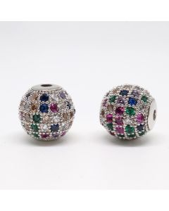 Perla 10mm Rodijum + CZ cirkoni multy color (  334010 )