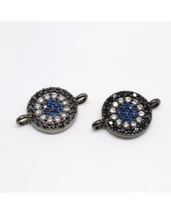 Konektor 13x10 mm Rodijum u boji Hematit crna + CZ cirkoni (  334016 )