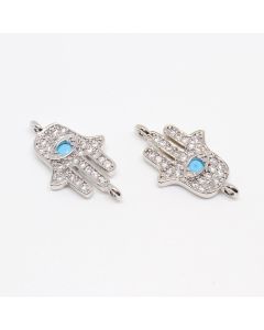 Konektor 19x11 mm Rodijum + CZ cirkoni (  334020 )