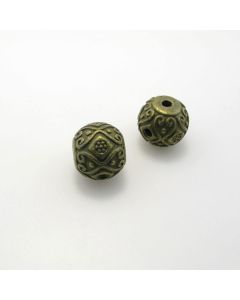 Metalna perla sa 3 rupe , dimenzije 14x13mm , rupe oko 2 mm- boja antik bronza , pakovanje 2 komada ( 3P109AM14 )