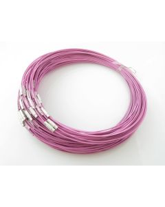 Čelična sajlica za ogrlice sa kopčom na šraf, prečnik 14,5 cm- boja roze (532ROZE1)