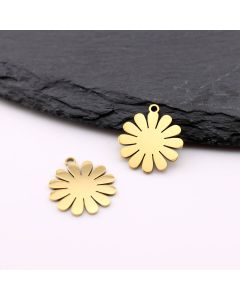 Stainless Steel privezak  Gold 16 x 14 x 1 mm, rupa 2mm (23SSK10DG)