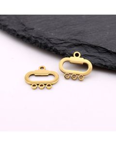 Stainless Steel privezak Gold 20x16x1 mm, rupa 2mm (23SSK15BG)