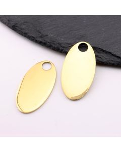 Stainless Steel privezak Gold 20x38x1 mm, rupa 6mm (23SSK16AG)