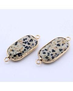 Konektor prirodni kamenl Jaspis Dalmatinac- 15*35x5 mm Gold...25KP16G-05