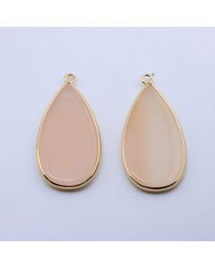 Privezak prirodni kamen Peach Kvarc-  21*45 mm Gold...25KP22G-09