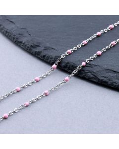 304 Stainless Steel Lanac 2x1.5x0.5mm Pink...SSL-H004-02I-10m