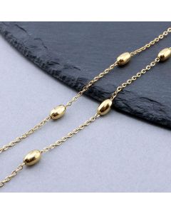 304 Stainless Steel lanac 2x1.5x0.3mm, 7x4mm Gold...SSL-I020-02B-10m