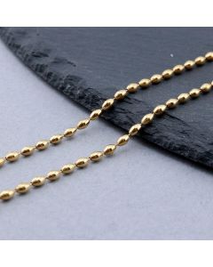 304 Stainless Steel Ball Lanac 3x2mm Gold...SSL-F136-14G-20m