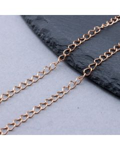 304 Stainless Steel Vareni Lanac 4x3x0.5mm Rose Gold...SSL-B020-05RG-25m
