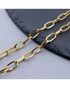 304 Stainless Steel Lanac 12x6x1.2mm Gold...SSL-T002-09G-10m