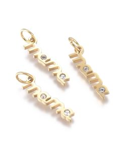 304 Stainless Steel Privezak Mama 17x4.5mm Gold/1kom...L242-05G