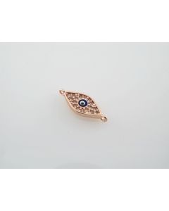 Konektor  pozlata Rose gold sa Cubic cirkonima , 19 x 7mm ( CZ-RG101 )