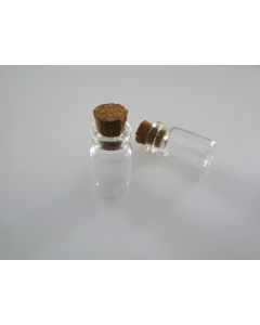 Ukrasne staklene flašice sa plutanim zavaračem. 20x10mm. Pakovanje 20 komad ( FL100 )