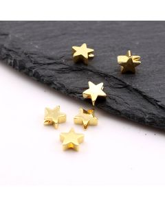 Perla zvezda 6x6 mm, rupa oko 2 mm- 18K pozlata ( 332087/23MK38B )