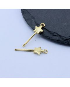 Privezak Čarobni Štapić 27x8.5 mm, 18k Pozlata...P-H740-06G