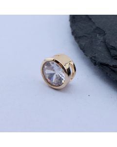 Perla 8x5 mm+CZ , 18k Pozlata...P-E6720-34G