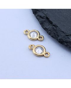 Konektor+CZ Cirkon 12x6.5 mm,18k Pozlata...P-E162-11G