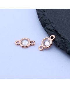 Konektor+CZ Cirkon 12x6.5 mm,Rose Gold...P-E162-11-RS