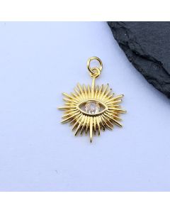 Privezak+CZ 21x18 mm, 18k Pozlata...P-G166-12G