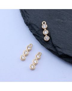 Privezak+CZ Cirkoni 11x3 mm, 18k Pozlata...P-T054-24