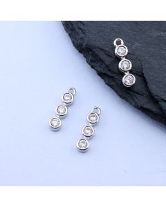 Privezak+CZ Cirkoni 11x3 mm, Rodijum...P-T054-24-R