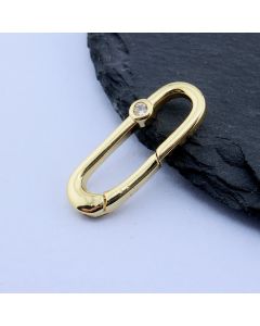 Perla+CZ Cirkon 26x10.5 mm, 18k Pozlata...P-Z039-07B