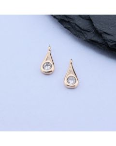 Privezak Suza+CZ Cirkon 9x4 mm, 18k Pozlata...P-S350-090G