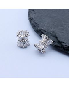 Perla+CZ Cirkoni 10.5x9 mm, Rodijum...P-U014-05P