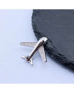 Perla Avion+CZ Cirkoni 24x19.5 mm, Rodijum...P-I668-12-R