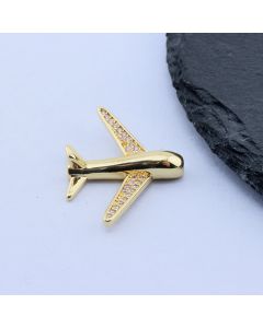 Perla Avion+CZ Cirkoni 24x19.5 mm, 18k Pozlata...P-I668-12