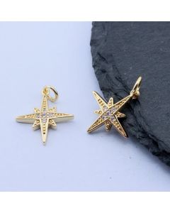 Privezak Iskra+CZ 16.5x15 mm, 18k Pozlata...P-G090-05-NR