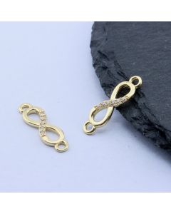 Konektor+CZ Cirkoni 18x5 mm,18k Pozlata...P-E068-VB387G