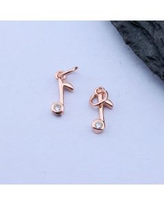 Privezak Nota+CZ 9x4 mm, Rose Gold...P-L070-89-RS