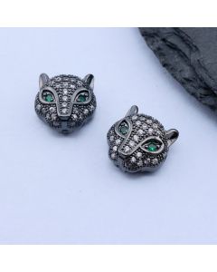 Perla Tigar+CZ Cirkoni 11x11 mm, Rodijum Hematit...P-I012-18-RS-H