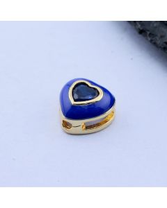 Perla Srce+CZ Cirkon 8x8 mm, 18k Pozlata...P-C007-15G-G