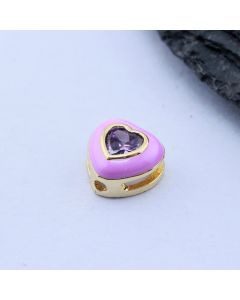 Perla Srce+CZ Cirkon 8x8 mm, 18k Pozlata...P-C007-15G-G1