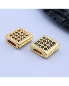 Perla+CZ Cirkoni 9x9 mm, 18k Pozlata...P-G097-05G